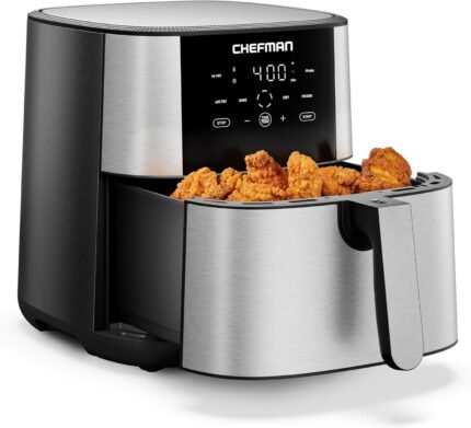 8QT 4-in-1 Air Fryer, 450°F Hi-Fry, LED Shake Reminder, Dishwasher Safe Nonstick Basket