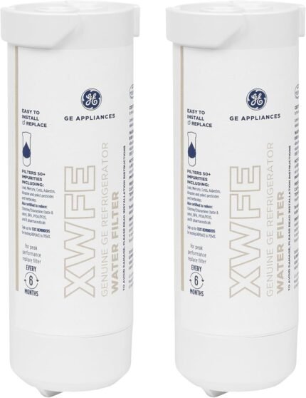 Refrigerator Water Filter Replacement Pack of 2 - Reduces Lead, Microplastics, PFOA/PFOS & 50+ Impurities