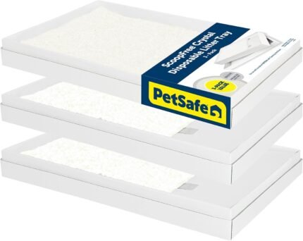 Disposable Crystal Cat Litter Tray - Easy Cleaning Box - Refill Tray for Automatic Litter Box - Fragrance Free - 4.3 lb Bags - 3 Pack