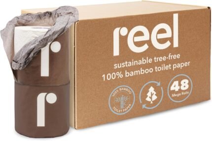 3-Ply Bamboo Toilet Paper, 48 Rolls (300 Sheets Per Roll) Ultra Soft Home Bathroom Tissue