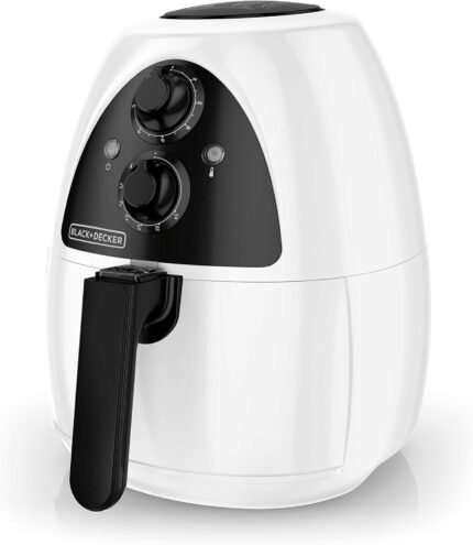 2L Compact Air Fryer 1500W Dual Convection Fans Nonstick Dishwasher Safe White