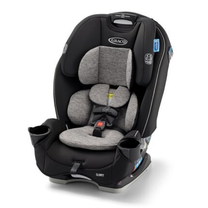 3-in-1 Convertible Car Seat, Ultra-Space-Saving Design, Suitable for Rear and Forward-Facing, Highback Booster Seat with 10-Position Headrest