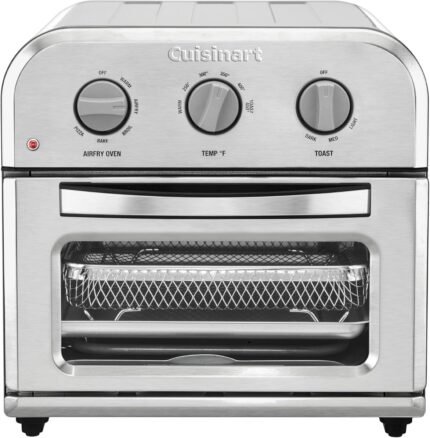 2.5LBS Compact Air Fryer Toaster Oven, 6-in-1 Functions, Adjustable Temp, Stainless Steel