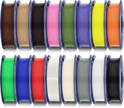 16 Color Bundle Multicolor, PLA+ 3D Printer Filament 1.75mm, Mini Spool, Individually Vacuum Packed, 16 Pack.