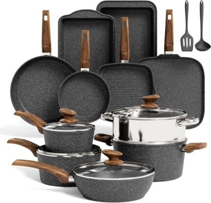 Induction Compatible Nonstick Cookware Set Durable Kitchen Pot and Pan Set