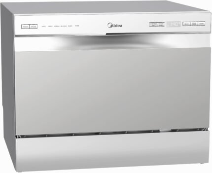 Countertop Dishwasher, 6 Place Settings & 6+2 Washing Cycles Portable Dishwashers, RV & Apartment, Silver