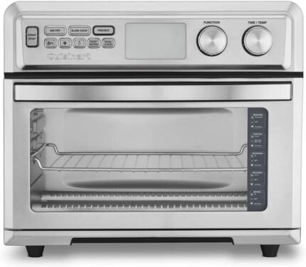 Air Fryer Toaster Oven with Extra-Large Capacity, 1800W Stainless Steel Oven with Digital Display, Bake, Broil, Roast & Air Fry Options, Adjustable Temperature
