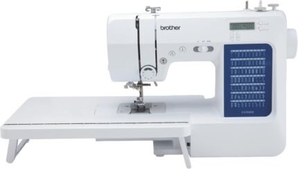 Computerized Sewing and Quilting Machine, 70 Built-in Stitches, LCD Display, Wide Table, 10 Included Feet, White