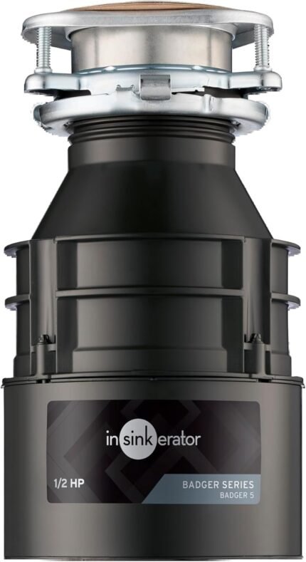 Garbage Disposal, Standard Series 1/2 HP Continuous Feed Food Waste Disposer, Black, Set of 1