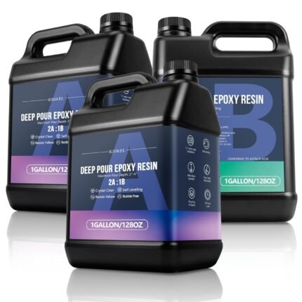 Deep Pour Epoxy Resin, 3 Gallon Resin Epoxy Kit (2:1) for 2-4 Inch Pour Depths，Bubble Free, Low Odour, Crystal Clear Casting Resin for Table Tops, River Tables, Wood Fillers, Crafts