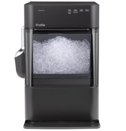 Nugget Ice Maker with Scale Inhibiting Filter, Scoop Included, 38 lbs in 24 Hours, Pellet Ice Machine with WiFi & Smart Connected, Black