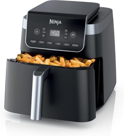 Air Fryer with Air Crisp | 5 QT Capacity fits up to 4lbs of Fries | 4-in-1 Pro Air Fry, Roast, Reheat, Dehydrate | 400°F Max Temp | 1750 Watts | W/Nonstick Basket & Crisper Plate