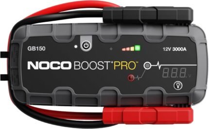 3000A UltraSafe Jump Starter – 12V Lithium Battery Booster Pack, Portable Jump Box, Power Bank & Jumper Cables - for 9.0L Gas and 7.0L Diesel Engines