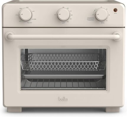 Air Fry Toaster Oven, 7 Preset Cooking Options, Dishwasher-Safe EverGood Coated Trays Included, 60-Minute Auto Shutoff w Audible Timer, Power Indicator Light, 1700 Watt, Oatmilk