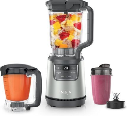 Full-Size Blender, 5-Cup Food Processor & 18 oz To-Go Cup | Total Crushing Tech, Presets for Smoothies, Ice Crush, Purees & Extracts | 1200 Watt