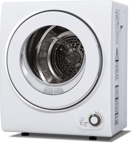 Portable Dryer 1.5 cu. ft., 850W Powerful Clothes Dryer with Stainless Steel Drum and Exhaust Hose, Dryer Ideal for Apartments, RVs, Dorm Rooms，White