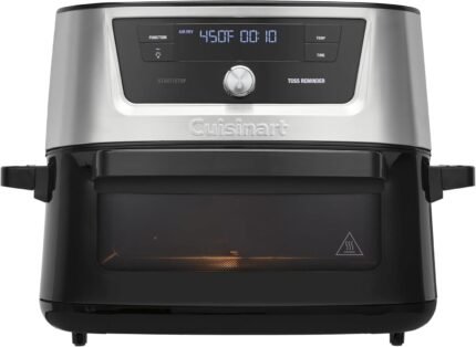 Air Fryer, 9-Quart Basket Stainless Steel Fryer Oven with 6 Presets to Roast, Bake, Broil, Air Fry, Dehydrate and Keep Warm, Dishwasher-Safe Parts, Quick & Easy Meals,Black