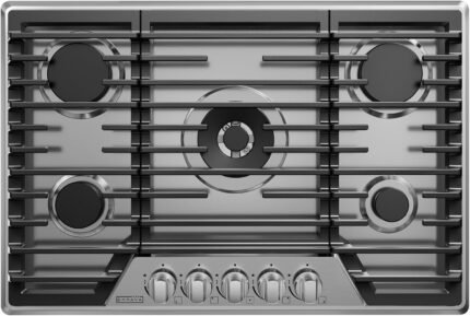 30 Inch Built-in Gas Cooktop with 5 Sealed SABAF Burners, Stainless Steel Surface, Ion Ignition Technology, LPG/NG Convertible, Dishwasher Safe Grates
