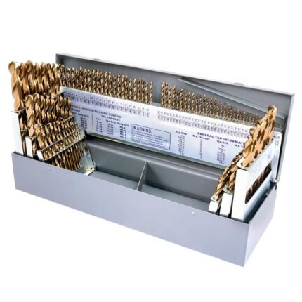 Cobalt Drill Bit Set - 115Pcs M35 Bits for Hardened Metals, Stainless Steel, Cast Iron and Wooden Plastics, with Metal Index Storage Box,1/16"-1/2", A-Z, #1-#60