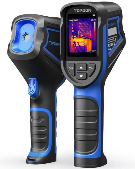 Mini Thermal Imaging Camera, 240 x 240 TISR Resolution, 15-Hour Battery Life, 128 x 128 IR Resolution, 25Hz Handheld Infrared Camera with High/Low Temp Alerts, Auto Shutdown- Blue