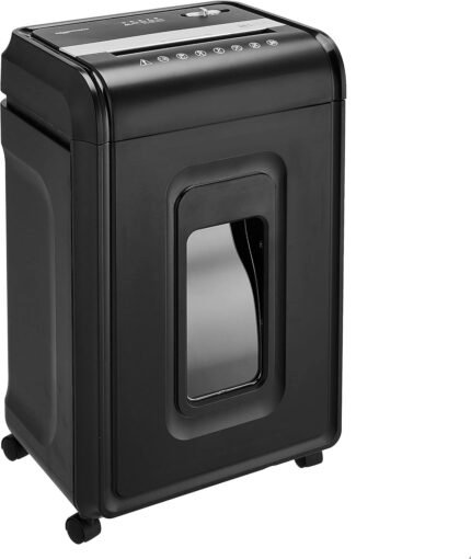 24-Sheet Cross Cut High Security Paper Shredder for Home Use, P-4 Security, CD and Credit Card Document Shredder with Pullout Basket, Black