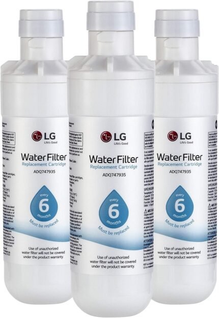 6-Month / 200 Gallon Refrigerator Replacement Water Filter, 3 Count (Pack of 1), White